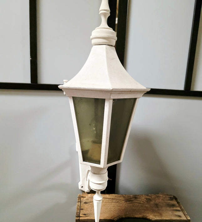 Noral White Outdoor Wall Lantern - Classic Carriage Silhouette Light - Yatva