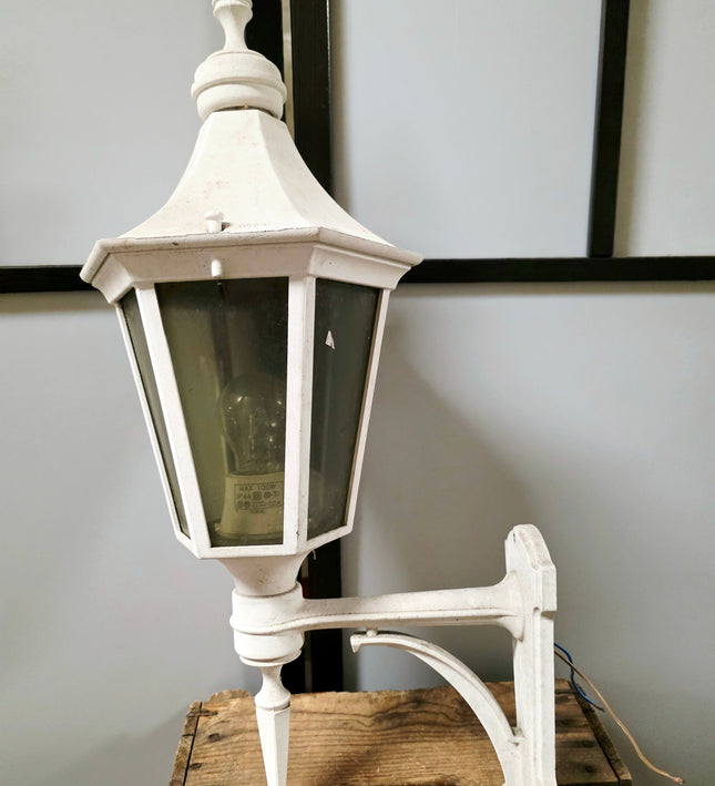 Noral White Outdoor Wall Lantern - Classic Carriage Silhouette Light - Yatva