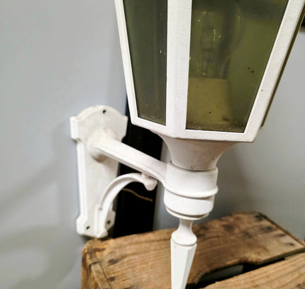 Noral White Outdoor Wall Lantern - Classic Carriage Silhouette Light - Yatva