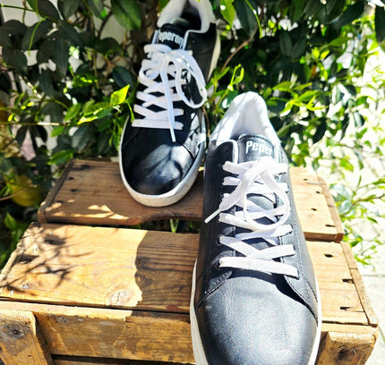 Peperoni Men’s Classic Black & White Street Sneakers / Trainers - Yatva