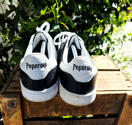 Peperoni Men’s Classic Black & White Street Sneakers / Trainers - Yatva