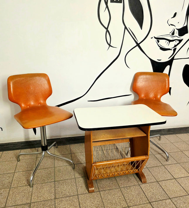Rare 1950s Mid - Century Newspaper Rack / Side Table - Yatva