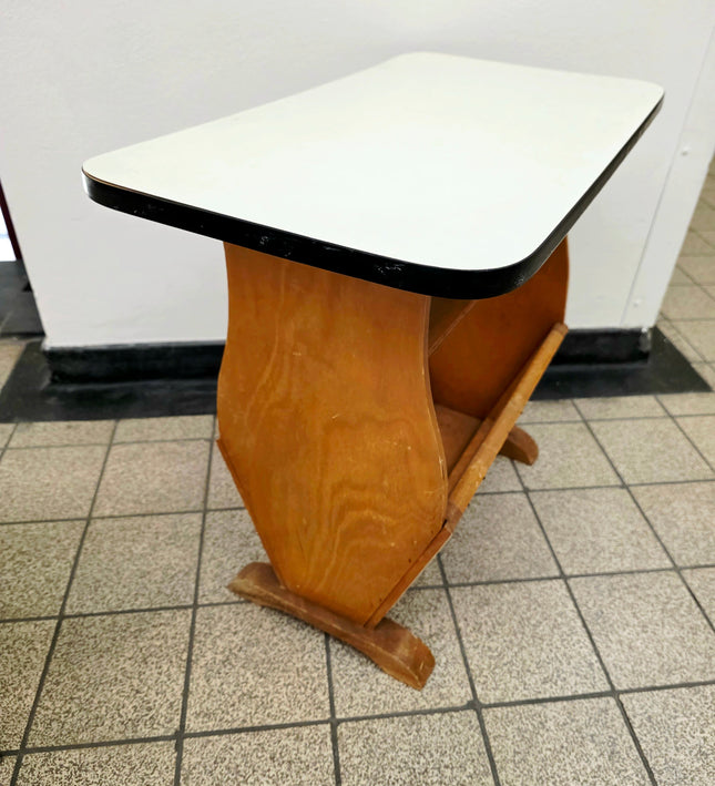 Rare 1950s Mid - Century Newspaper Rack / Side Table - Yatva