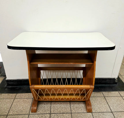 Rare 1950s Mid - Century Newspaper Rack / Side Table - Yatva