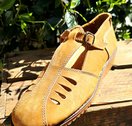 Rare Deadstock Brand New 70s Saxone Arendal Fisherman Sandals Shoes - Yatva