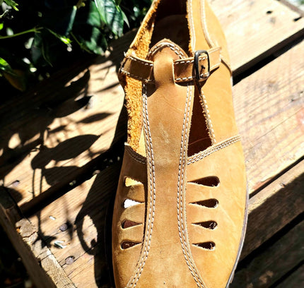 Rare Deadstock Brand New 70s Saxone Arendal Fisherman Sandals Shoes - Yatva