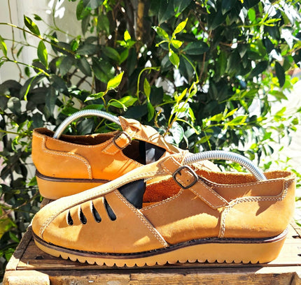 Rare Deadstock Brand New 70s Saxone Arendal Fisherman Sandals Shoes - Yatva