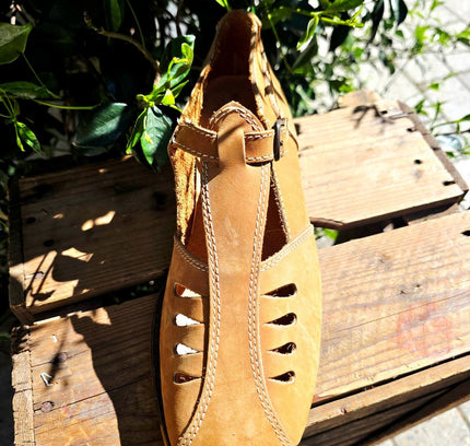 Rare Deadstock Brand New 70s Saxone Arendal Fisherman Sandals Shoes - Yatva