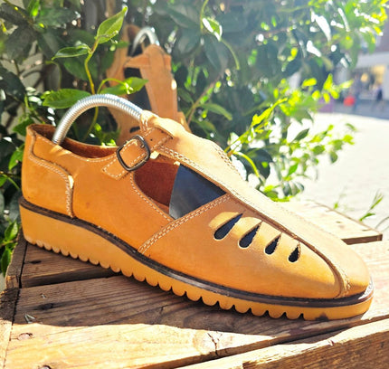 Rare Deadstock Brand New 70s Saxone Arendal Fisherman Sandals Shoes - Yatva