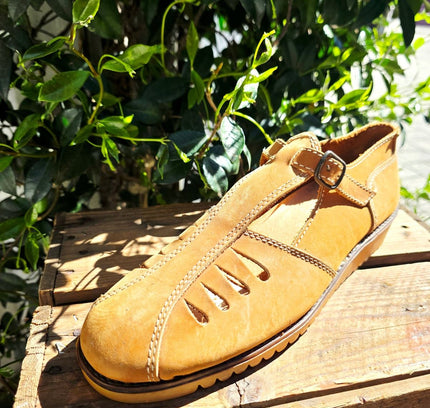 Rare Deadstock Brand New 70s Saxone Arendal Fisherman Sandals Shoes - Yatva