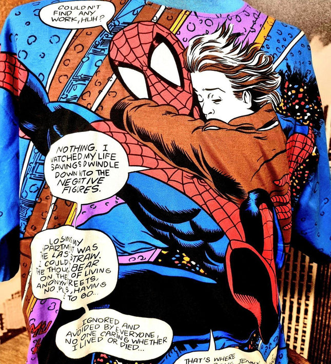 RARE Vintage 90s Brand New Deadstock Tint & Ton Spiderman Marvel T-Shirt - Yatva