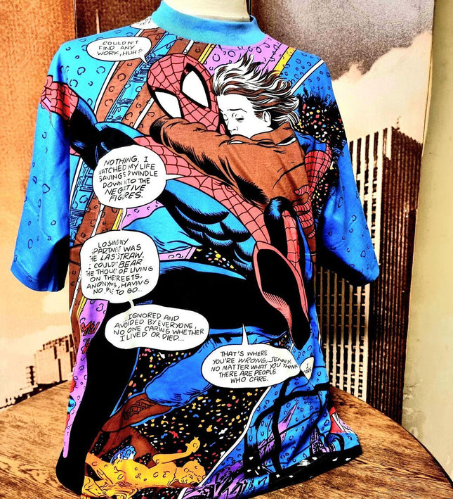 RARE Vintage 90s Brand New Deadstock Tint & Ton Spiderman Marvel T-Shirt - Yatva