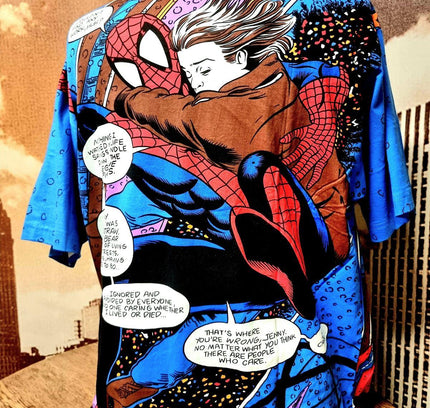 RARE Vintage 90s Brand New Deadstock Tint & Ton Spiderman Marvel T-Shirt - Yatva