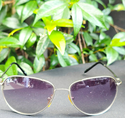 Ray-Ban Silver Aviator Sunglasses with Purple Gradient Lenses (Pre-Owned) - Yatva