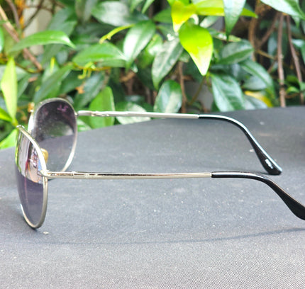 Ray-Ban Silver Aviator Sunglasses with Purple Gradient Lenses (Pre-Owned) - Yatva