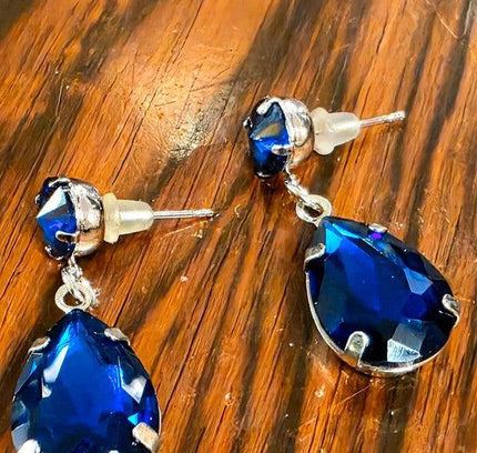 Retro Brand New Royal Blue Drop Earrings - Yatva
