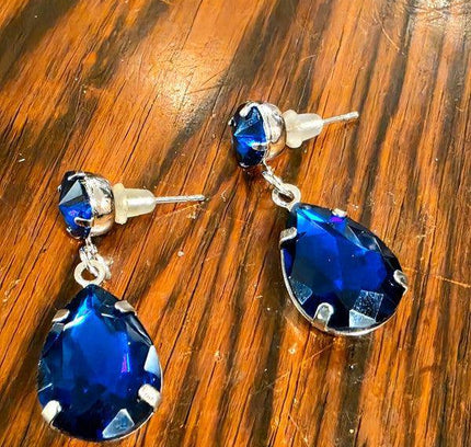 Retro Brand New Royal Blue Drop Earrings - Yatva