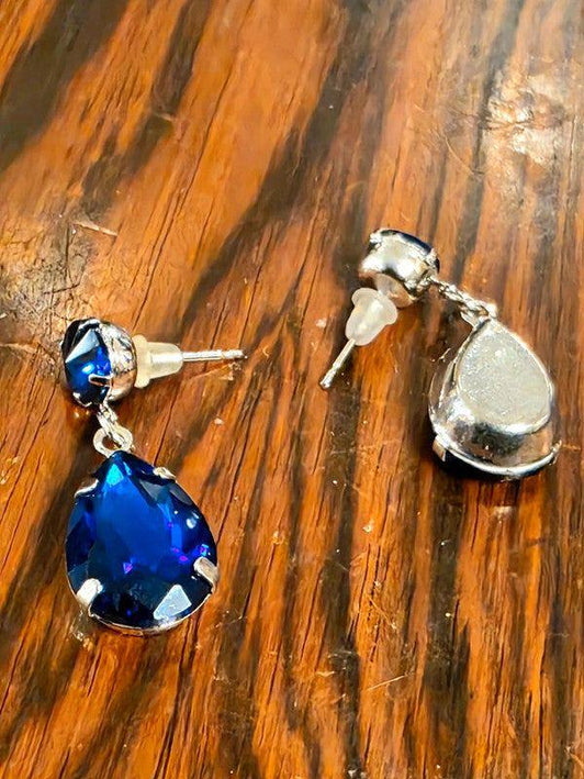 Retro Brand New Royal Blue Drop Earrings - Yatva