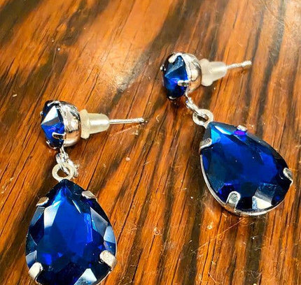 Retro Brand New Royal Blue Drop Earrings - Yatva