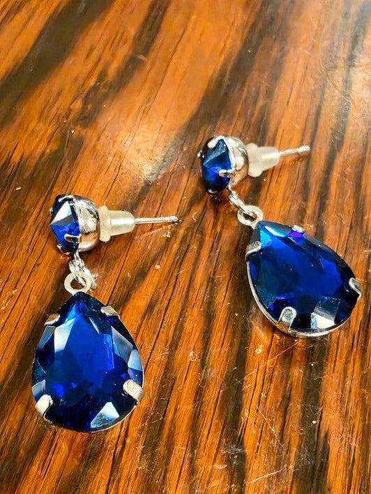 Retro Brand New Royal Blue Drop Earrings - Yatva