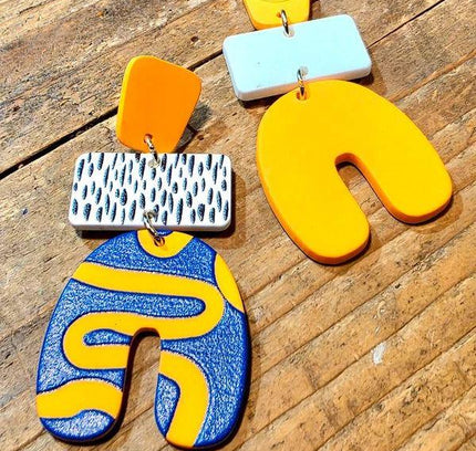 Retro Geometric Earrings - Yatva