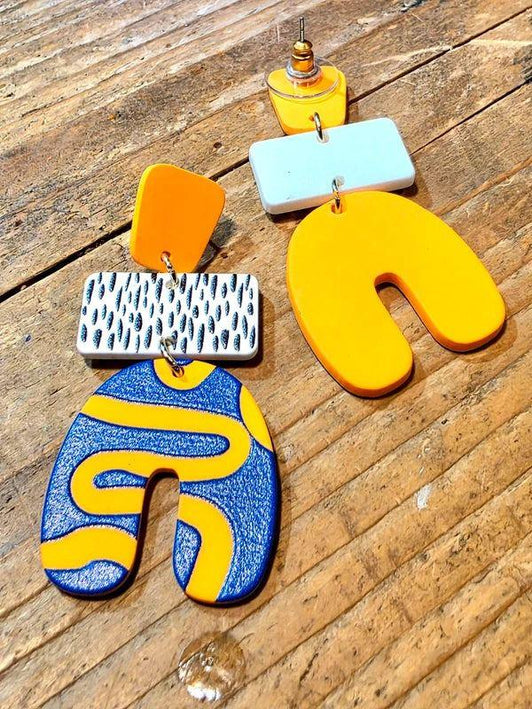Retro Geometric Earrings - Yatva