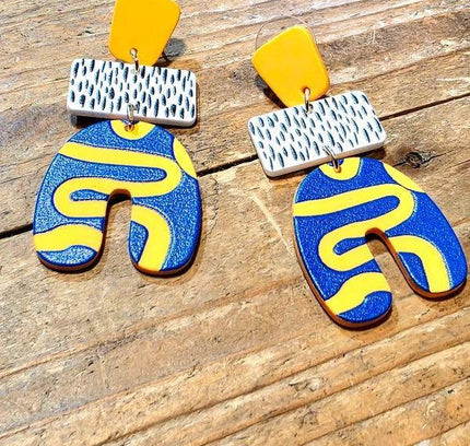 Retro Geometric Earrings - Yatva