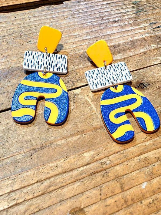 Retro Geometric Earrings - Yatva