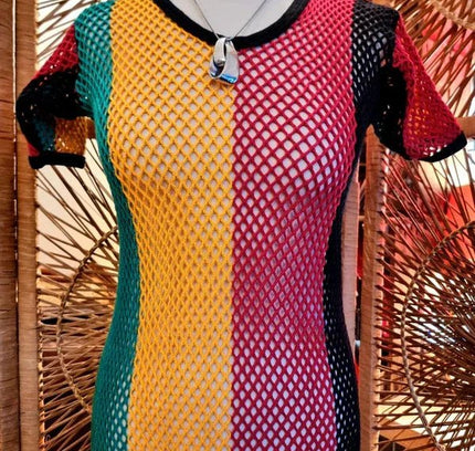 Retro Jamaican Rasta Maxi Dress - Yatva