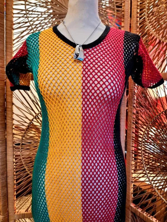 Retro Jamaican Rasta Maxi Dress - Yatva