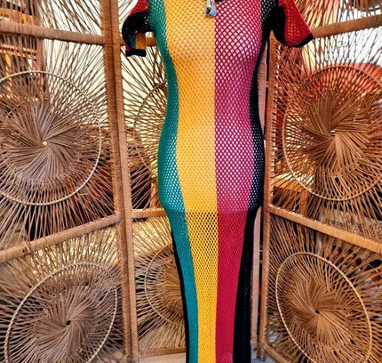 Retro Jamaican Rasta Maxi Dress - Yatva