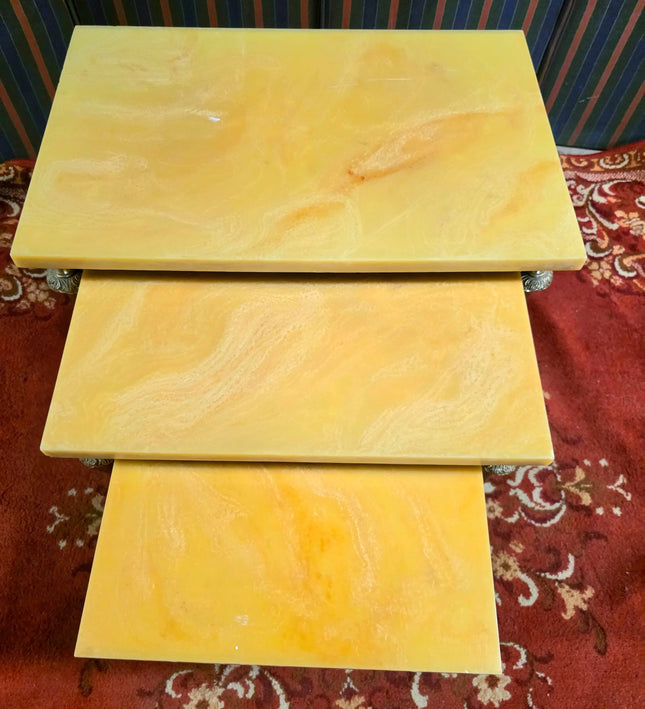 Set of 3 Vintage 1950s Marble Top Nesting Tables - Yatva