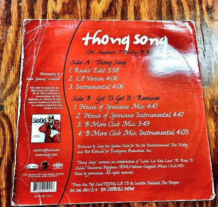 Sisqó – Thong Song / Got To Get It Remix Record Vinyl - Yatva