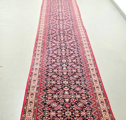 Stunning 18ft Antique Persian Bidjar Hallway Runner - Hand - Knotted Wool - Yatva