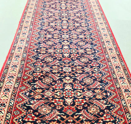 Stunning 18ft Antique Persian Bidjar Hallway Runner - Hand - Knotted Wool - Yatva