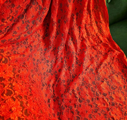 Stunning Red Handcrafted Chikankari Fabric - Yatva