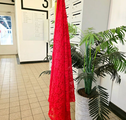 Stunning Red Handcrafted Chikankari Fabric - Yatva