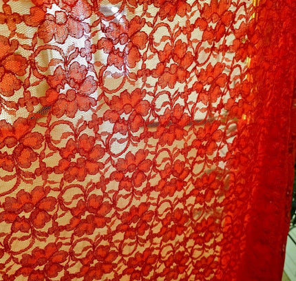Stunning Red Handcrafted Chikankari Fabric - Yatva