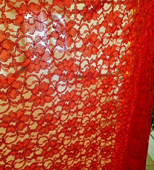 Stunning Red Handcrafted Chikankari Fabric - Yatva