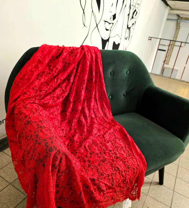 Stunning Red Handcrafted Chikankari Fabric - Yatva