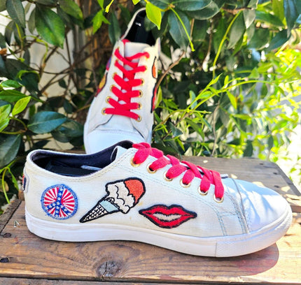 Tommy Hilfiger x Gigi Hadid Patchwork Sneakers Trainers - Yatva