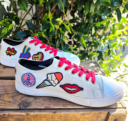 Tommy Hilfiger x Gigi Hadid Patchwork Sneakers Trainers - Yatva