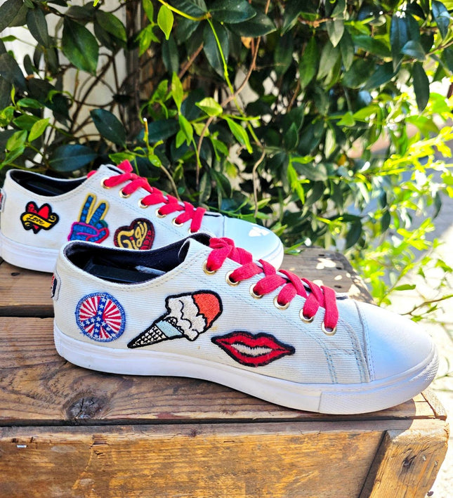 Tommy Hilfiger x Gigi Hadid Patchwork Sneakers Trainers - Yatva