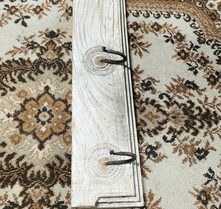 Unique Wooden Wall Coat Rack with wrought iron hooks - Yatva