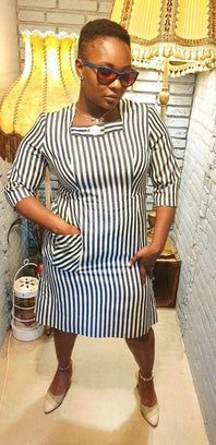 Vintage 1950's Stripe Dress - Yatva