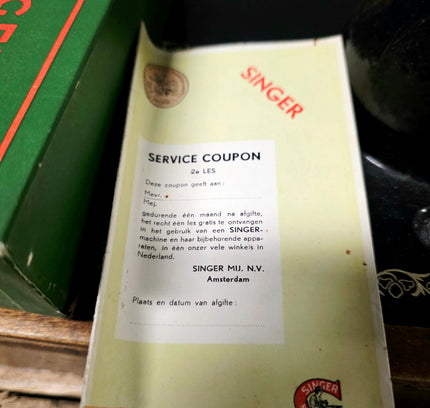 Vintage 1951 Singer 15K88 Hand Crank Sewing Machine | Kilbowie Scotland | Dutch Manual & Accessories - Yatva
