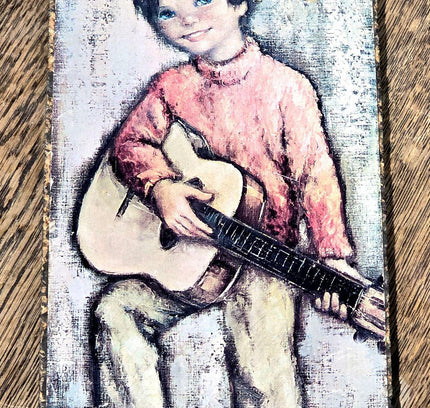 Vintage 1960 Signed Children Art Wall Decor - Yatva