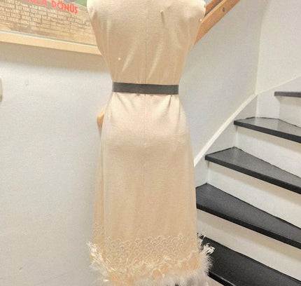 Vintage 1960's / 1970's Aima feathered Dress - Yatva