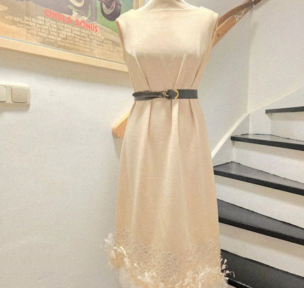 Vintage 1960's / 1970's Aima feathered Dress - Yatva