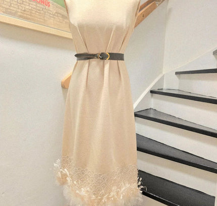 Vintage 1960's / 1970's Aima feathered Dress - Yatva